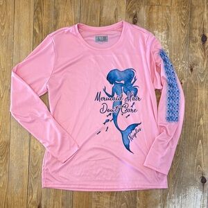 Pink Long Sleeve Shirt with Blue Mermaid Naples Florida Large